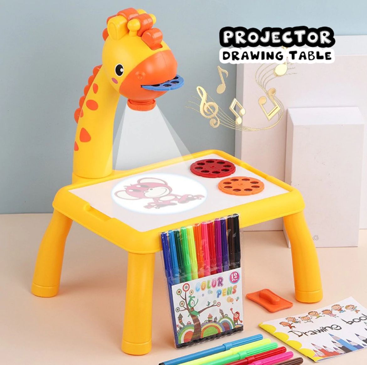 Art Drawing Board Leds Projector Light Toy Children Kids Painting Table