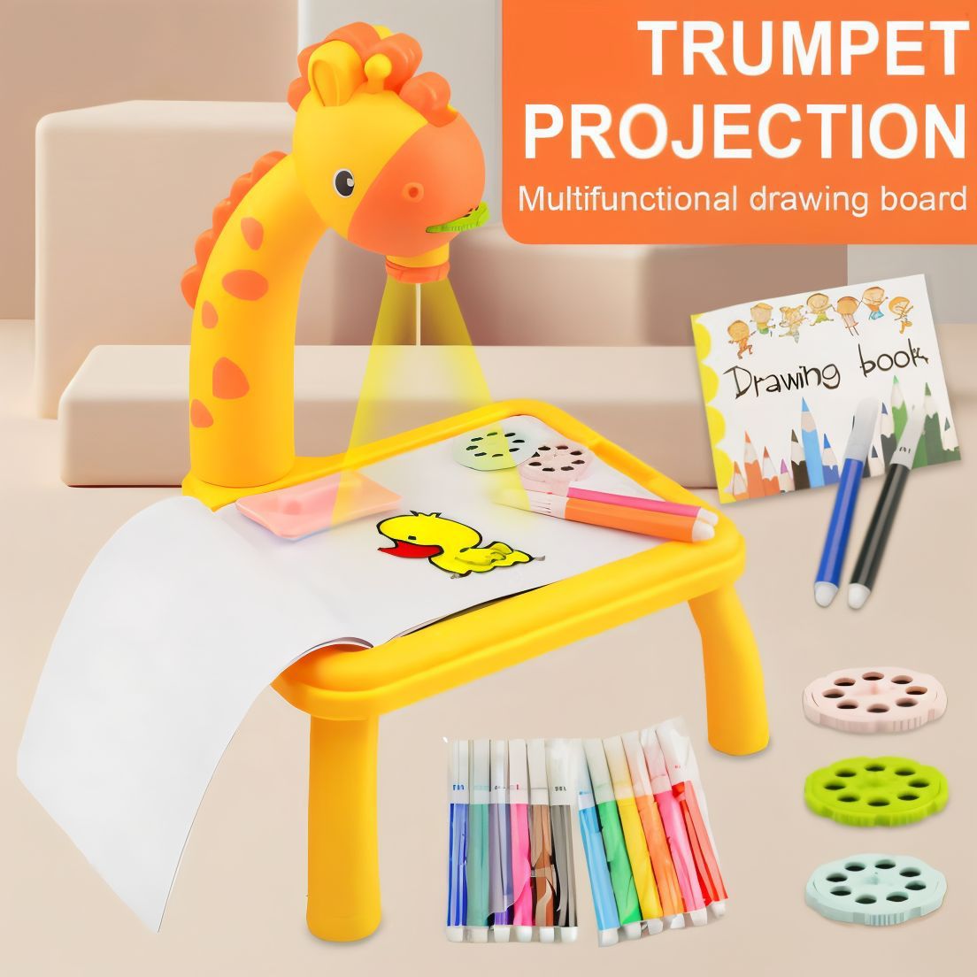 Art Drawing Board Leds Projector Light Toy Children Kids Painting Table